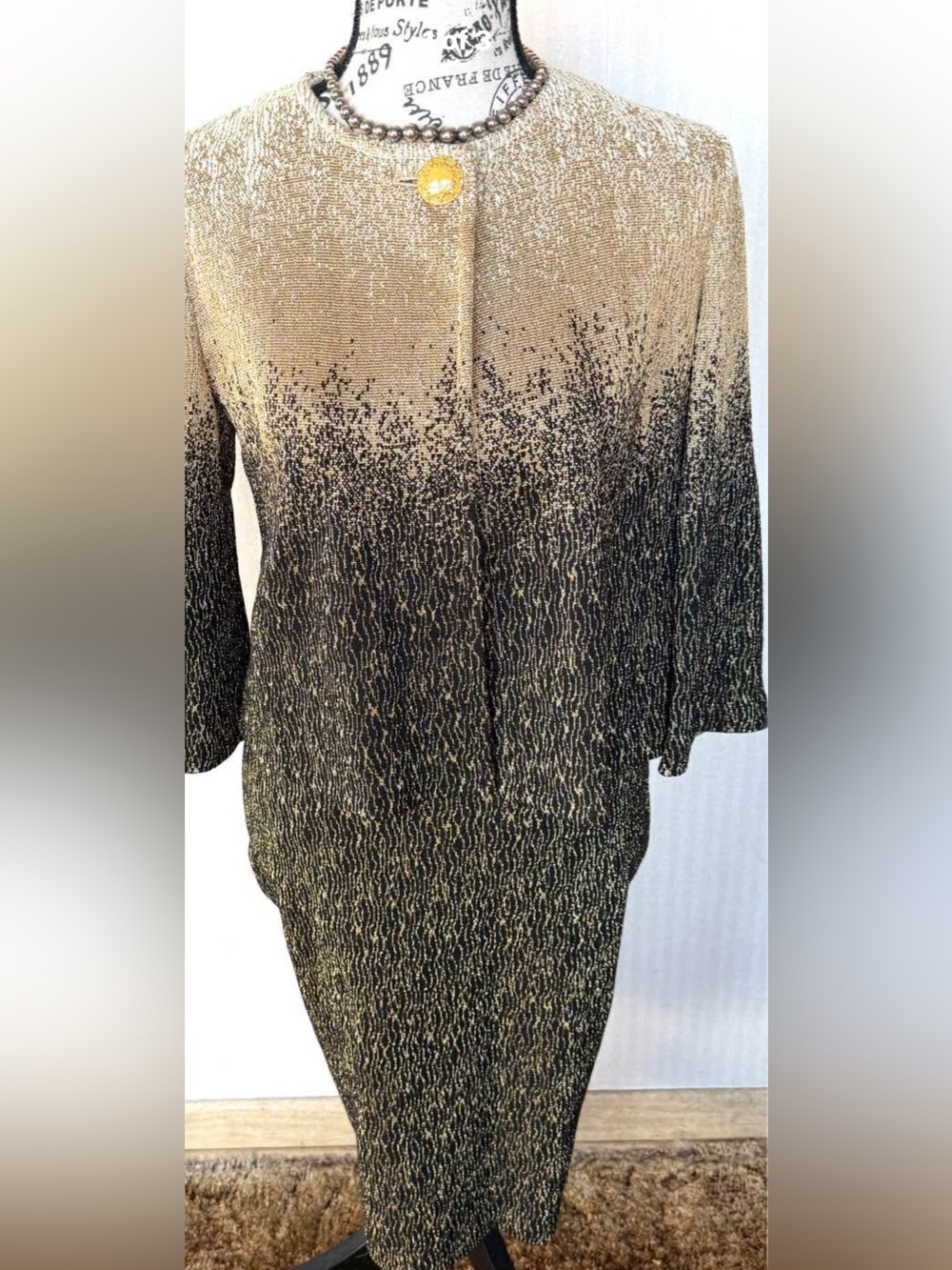 St John Metallic Gold and Black Ombre Women's dress suit size 2
